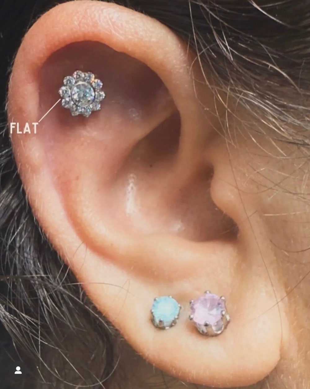 Profession ear piercing with amazing jewelry