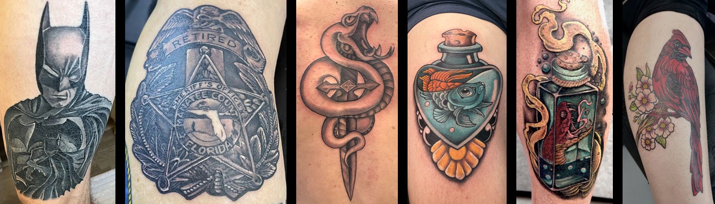  Chad Crowe talented Tattoo Artist at his Bradenton tattoo shop in Manatee County